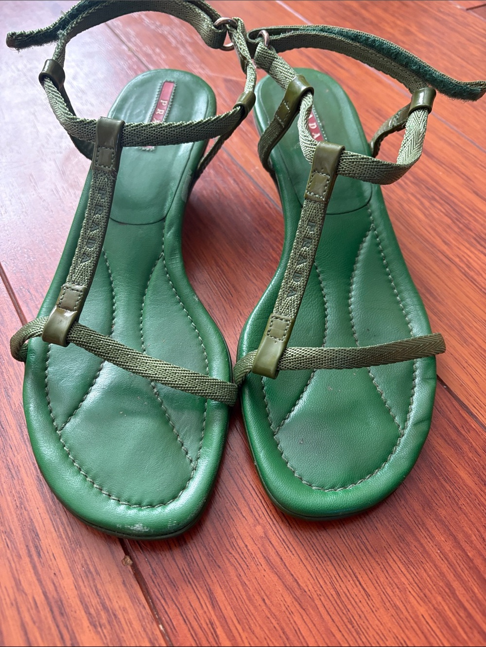 Prada Green Strappy Toddlers' Sandals